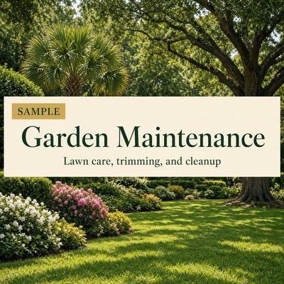 Sample banner for garden maintenance