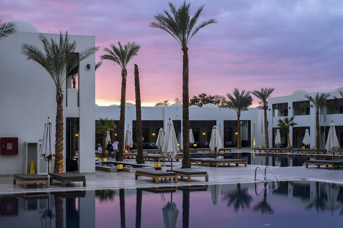 Hotel pool and rooms